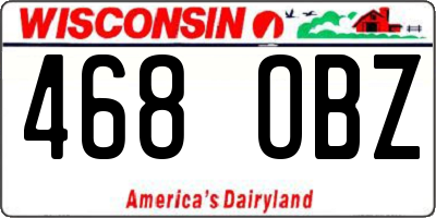 WI license plate 468OBZ
