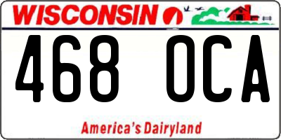WI license plate 468OCA