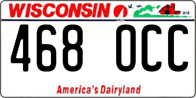 WI license plate 468OCC