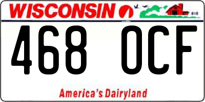 WI license plate 468OCF