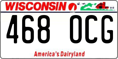 WI license plate 468OCG