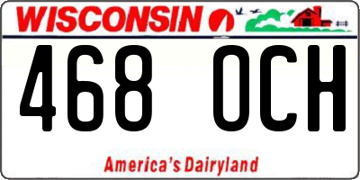 WI license plate 468OCH