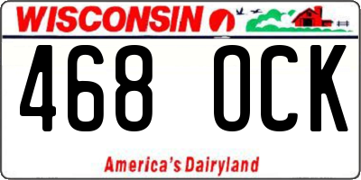 WI license plate 468OCK