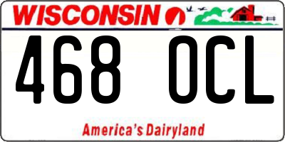 WI license plate 468OCL