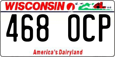 WI license plate 468OCP