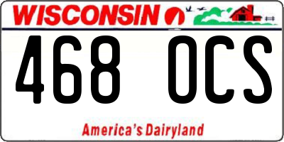 WI license plate 468OCS