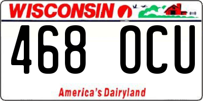 WI license plate 468OCU
