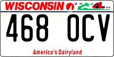 WI license plate 468OCV