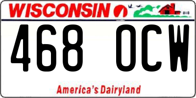 WI license plate 468OCW