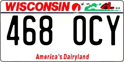 WI license plate 468OCY