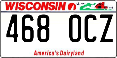 WI license plate 468OCZ