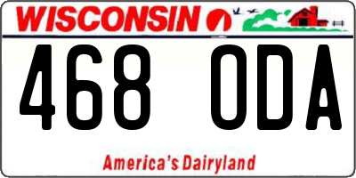 WI license plate 468ODA