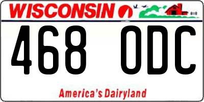WI license plate 468ODC