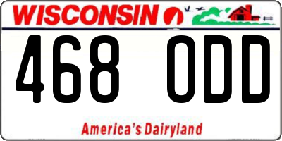 WI license plate 468ODD
