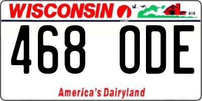 WI license plate 468ODE