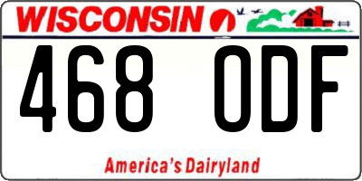 WI license plate 468ODF