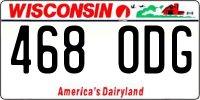 WI license plate 468ODG