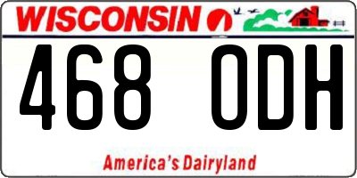 WI license plate 468ODH