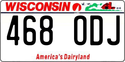 WI license plate 468ODJ