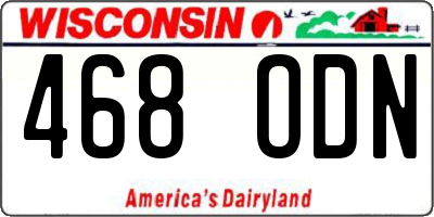 WI license plate 468ODN