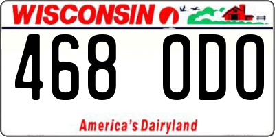 WI license plate 468ODO