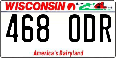 WI license plate 468ODR