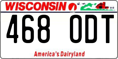 WI license plate 468ODT