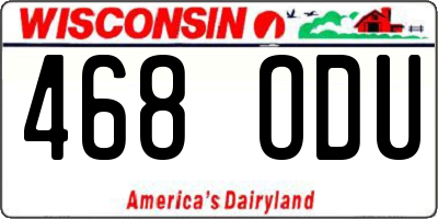 WI license plate 468ODU
