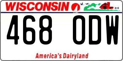 WI license plate 468ODW