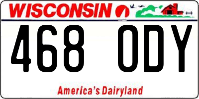 WI license plate 468ODY