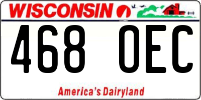 WI license plate 468OEC