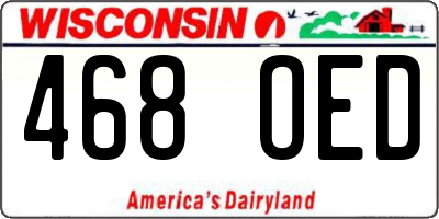 WI license plate 468OED