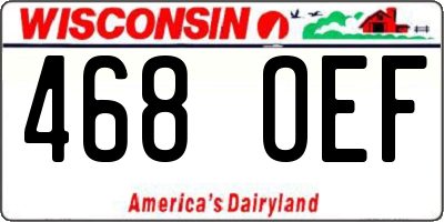 WI license plate 468OEF
