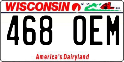 WI license plate 468OEM