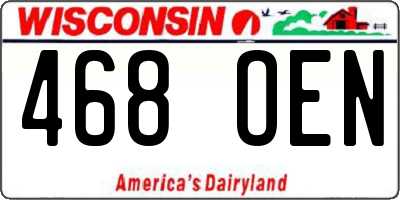 WI license plate 468OEN