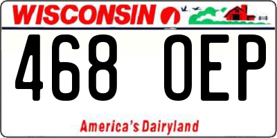 WI license plate 468OEP