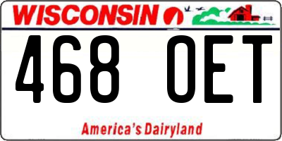 WI license plate 468OET