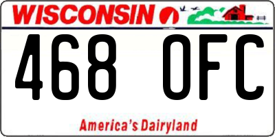 WI license plate 468OFC