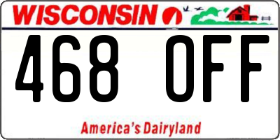 WI license plate 468OFF