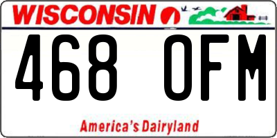 WI license plate 468OFM