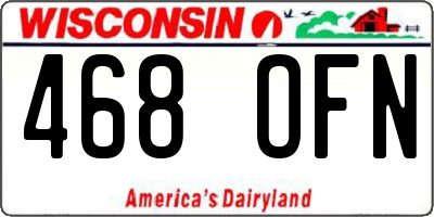 WI license plate 468OFN