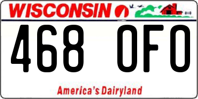 WI license plate 468OFO