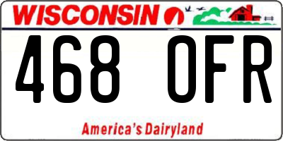 WI license plate 468OFR