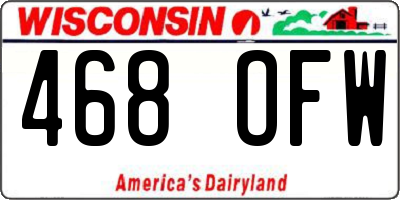 WI license plate 468OFW