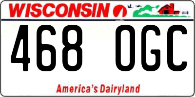WI license plate 468OGC