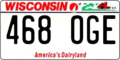WI license plate 468OGE