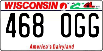 WI license plate 468OGG