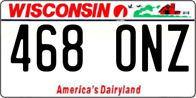 WI license plate 468ONZ