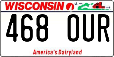 WI license plate 468OUR