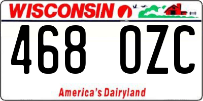 WI license plate 468OZC